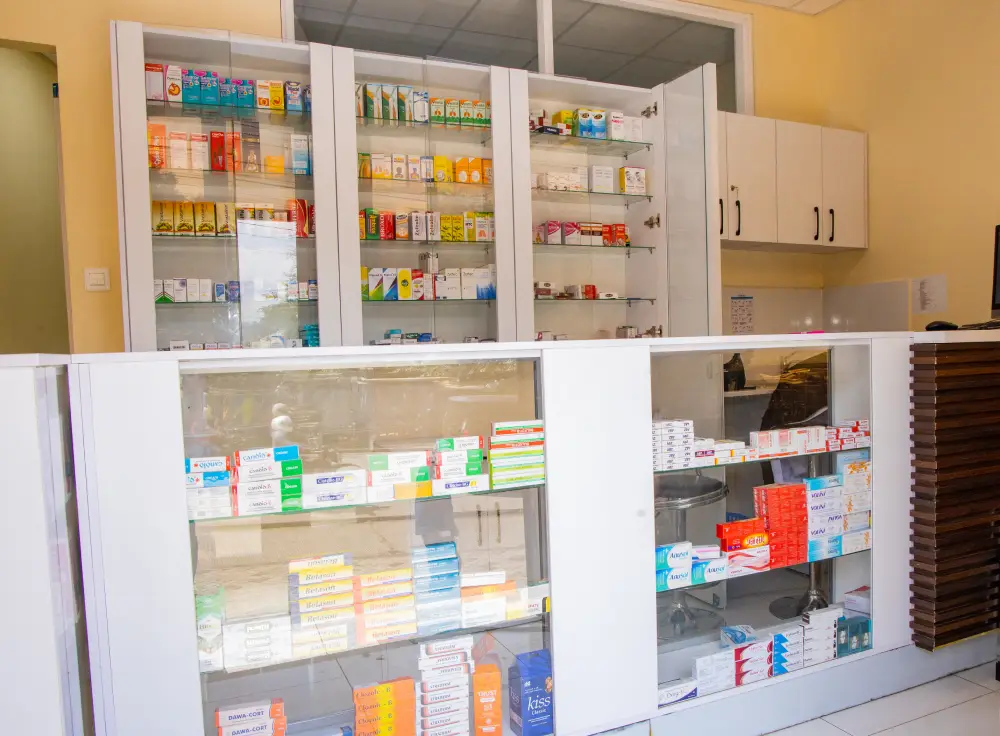 Fully stocked in-house pharmacy providing genuine medications